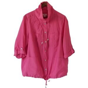 CJ banks Jacket short sleeve High neck collar - Color Fuchsia - Size X